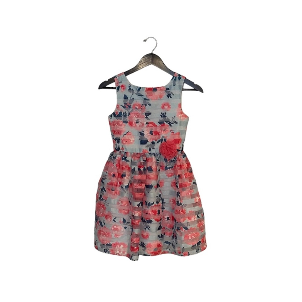 Jona Michelle Girl’s Sleeveless Dress Size 10 Pink and Blue